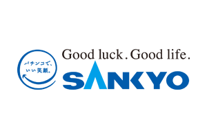 パチンコで、いい笑顔。 Good luck. Good life. SANKYO